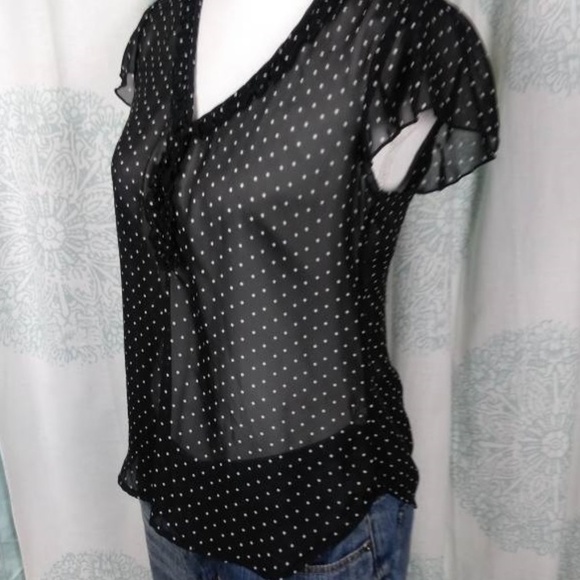 Lilly Rose Polka Dot Sheer Blouse - Size Small - Picture 2 of 4